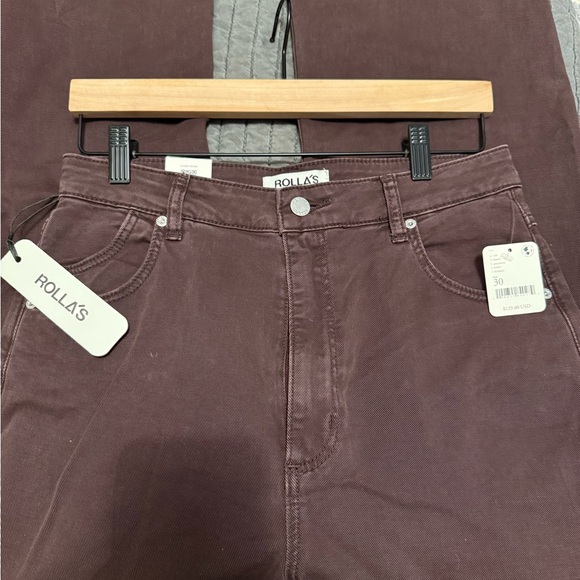 ROLLA'S Purple High Rise Jeans with Straight Leg Cut - Picture 4 of 5